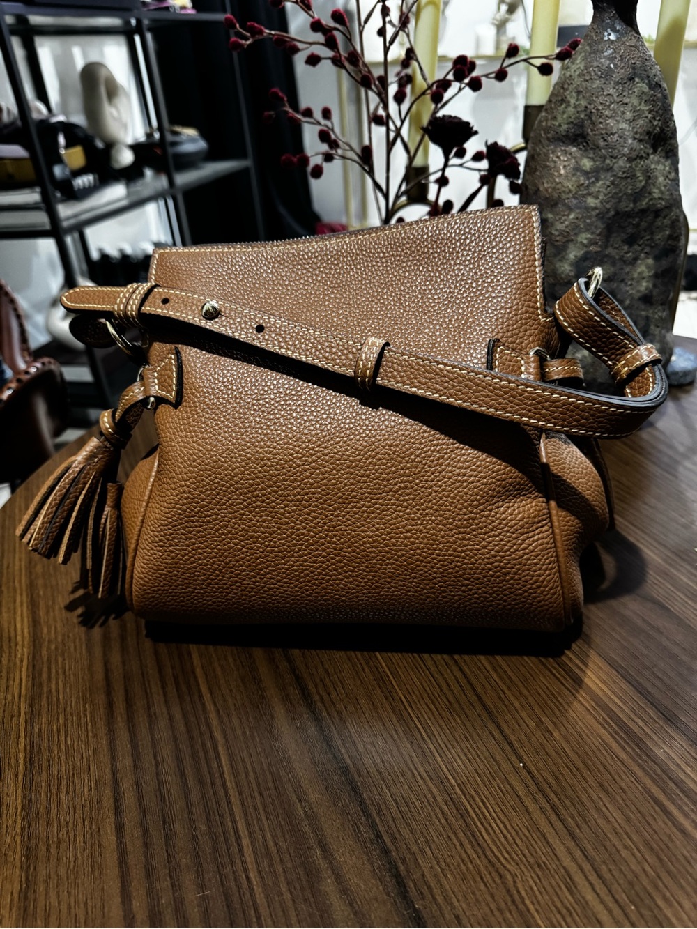Dooney & Bourke Brown Pebbled Leather Shoulder Bag - Picture 5 of 5